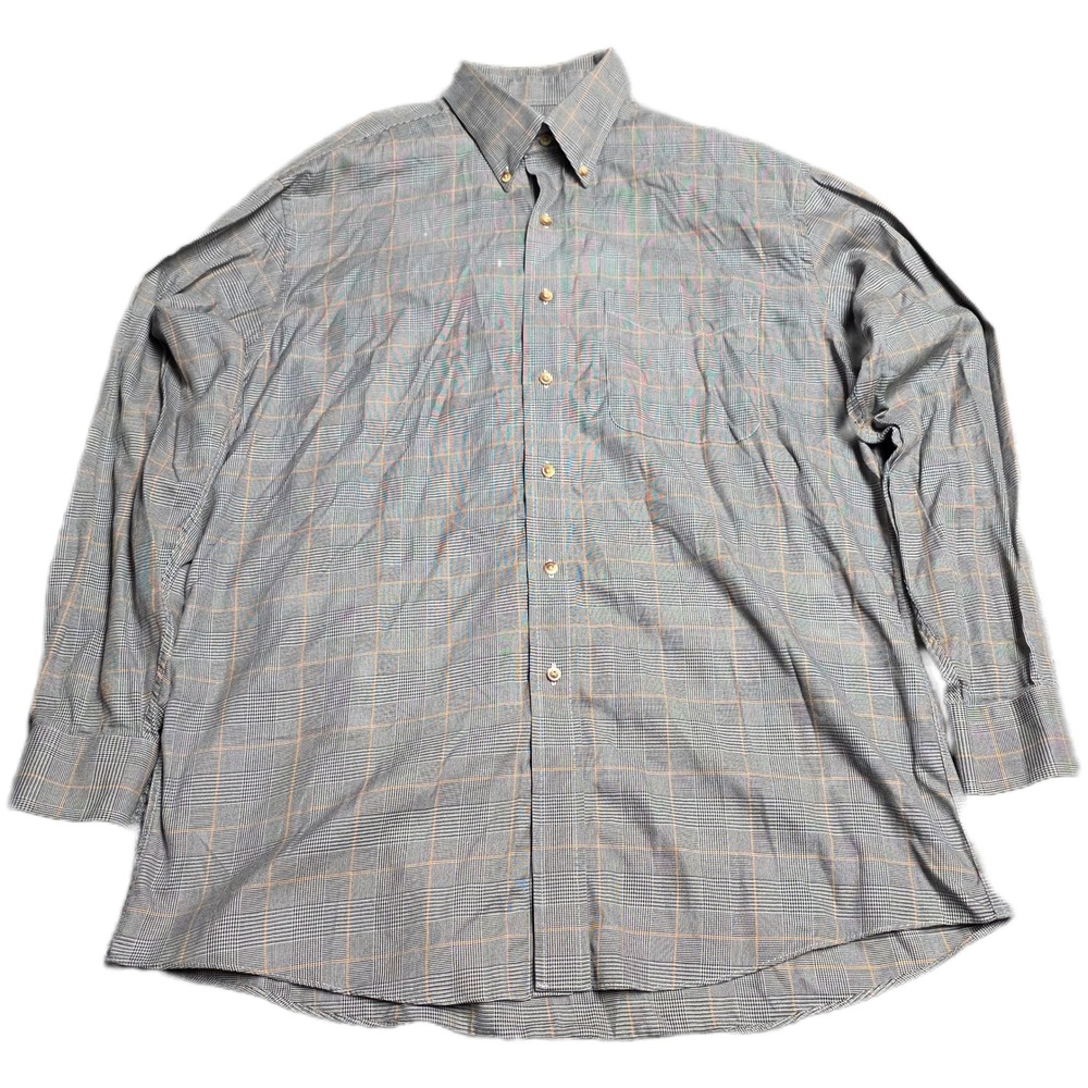 Jos. A. Bank Travelers Collection Shirt‎ Men's Size Large Grey Plaid Button Down